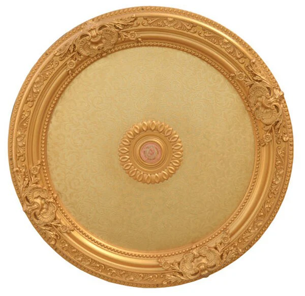 Golden Round Chandelier Ceiling Medallion 36"