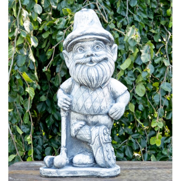 Golfer Garden Gnome Statue Concrete