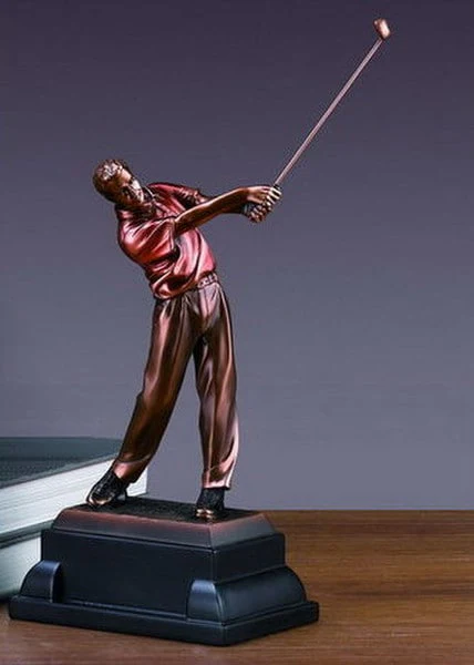 Golfer in Golf Swing Sculpture 10" High