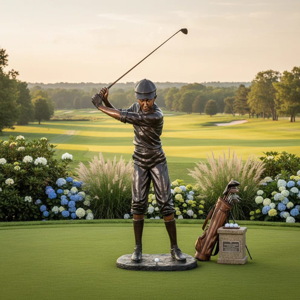 Golfer In Swing 85" High Bronze Life-Size Sculpture - Image 5