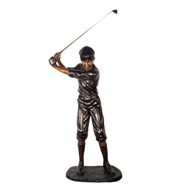 Golfer In Swing 85" High Bronze Life-Size Sculpture - Image 6