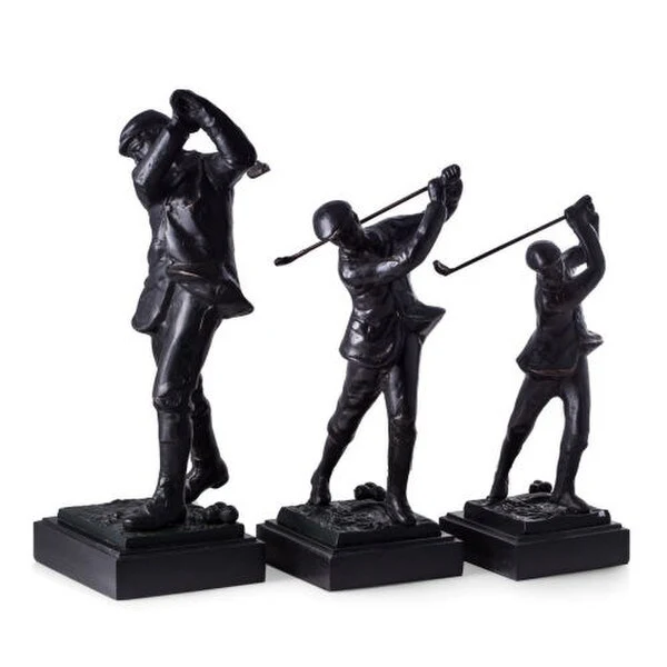 Golfer Set First Second Third Place Trophies