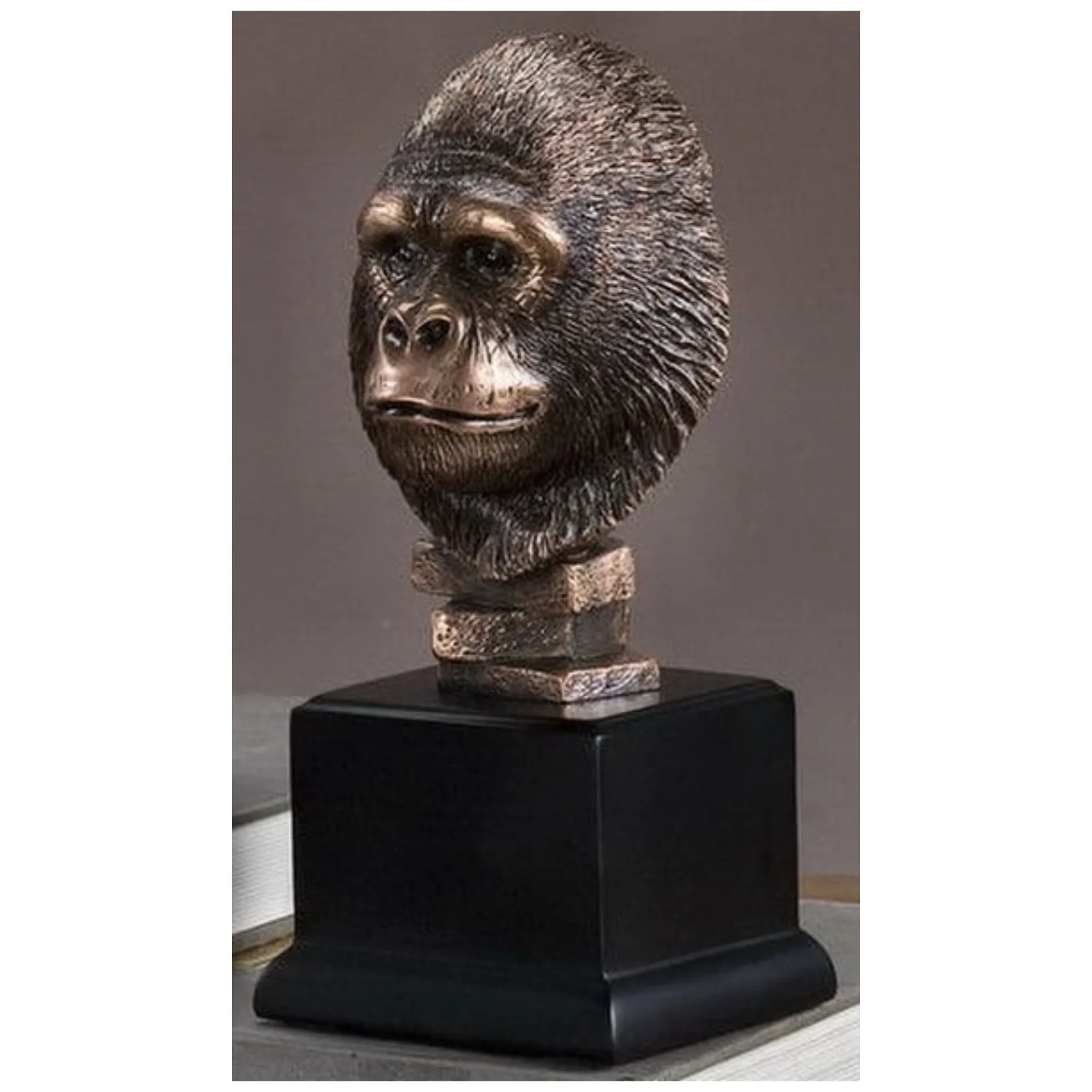 Gorilla Head Sculptural Bust - Image 3