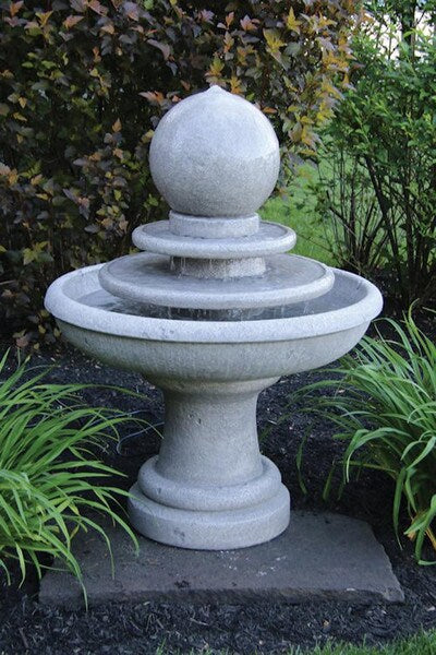 Gozo Sphere Two Tier Fountain on Pedestal 41.5" High - Image 2