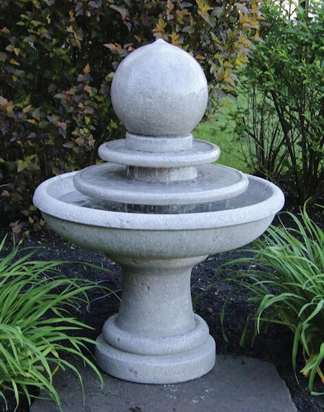 Gozo Sphere Two Tier Fountain on Pedestal 41.5" High - Image 3