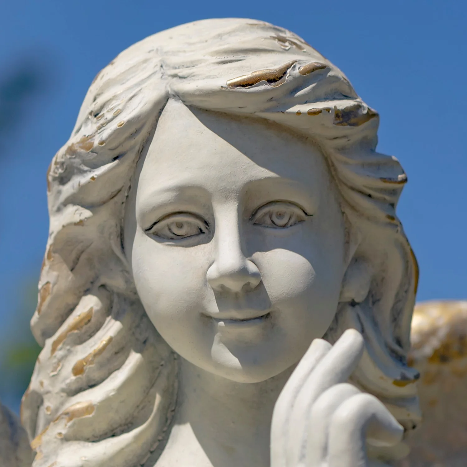Graceful Guardian Angel Sculpture – Antique Grey 46" High - Image 3