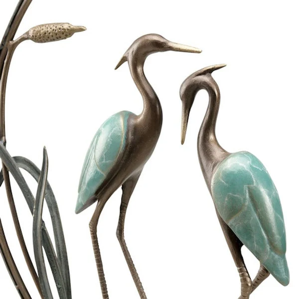 Graceful Herons in Circlet Sculpture Art Deco - Image 4