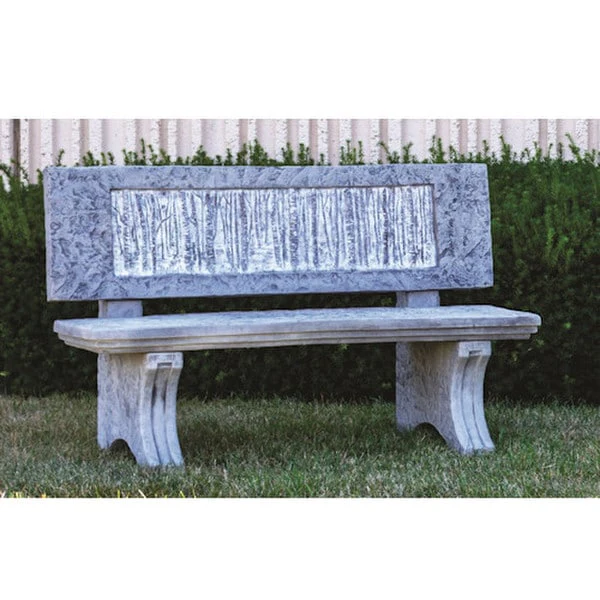 Grand Birch Garden Bench Cast Stone