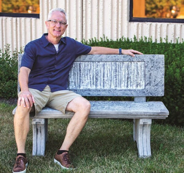 Grand Birch Garden Bench Cast Stone - Image 4