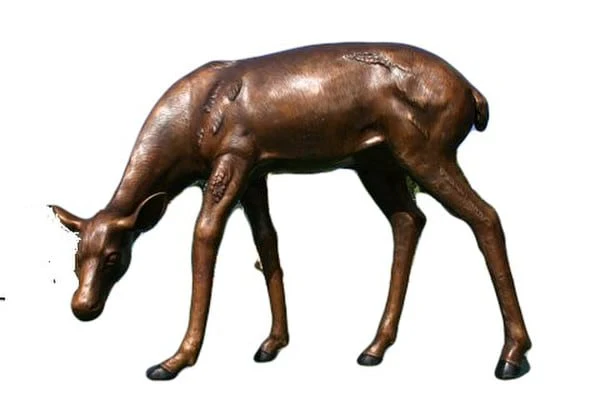 Grazing Doe Deer Life-size Bronze Sculpture