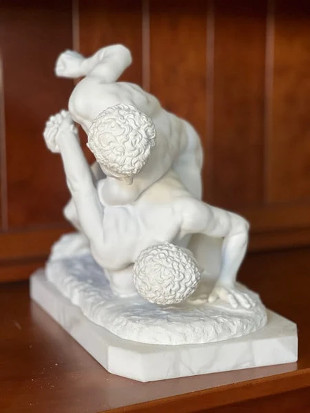 Greek Wrestlers Marble Statue Museum Replica - Image 7