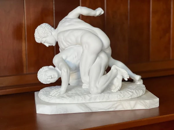 Greek Wrestlers Marble Statue Museum Replica - Image 8