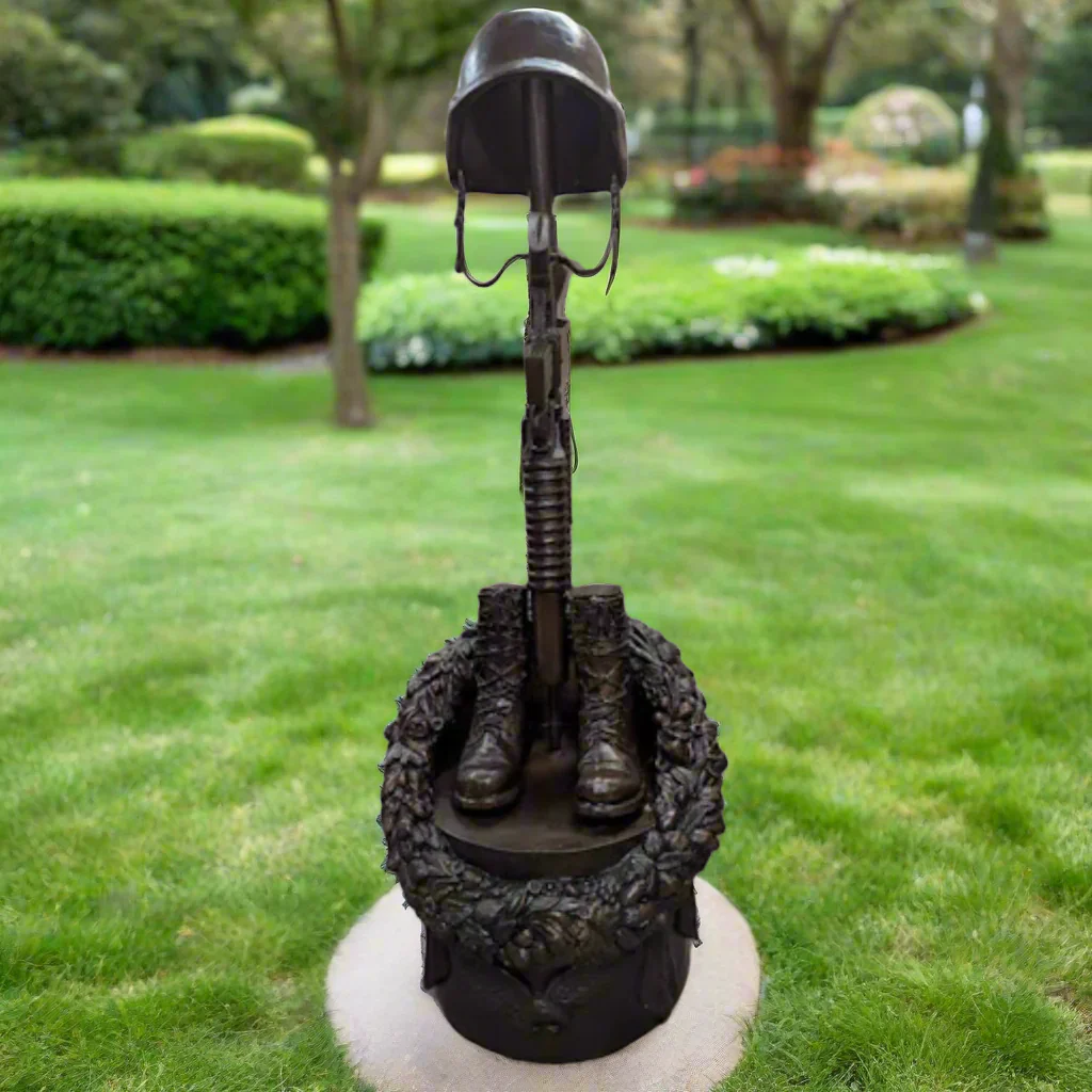Guardian of Freedom Bronze Battle Cross Sculpture
