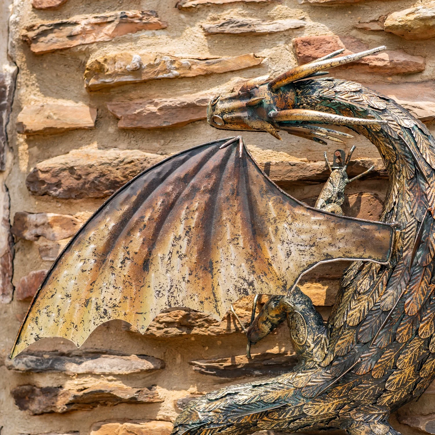 Guardian Serpent Wall Dragon Sculpture 33" - Image 2