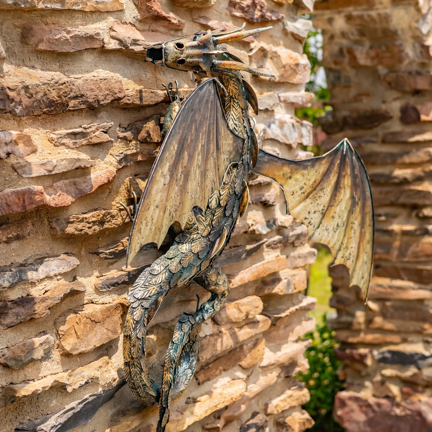 Guardian Serpent Wall Dragon Sculpture 33" - Image 4