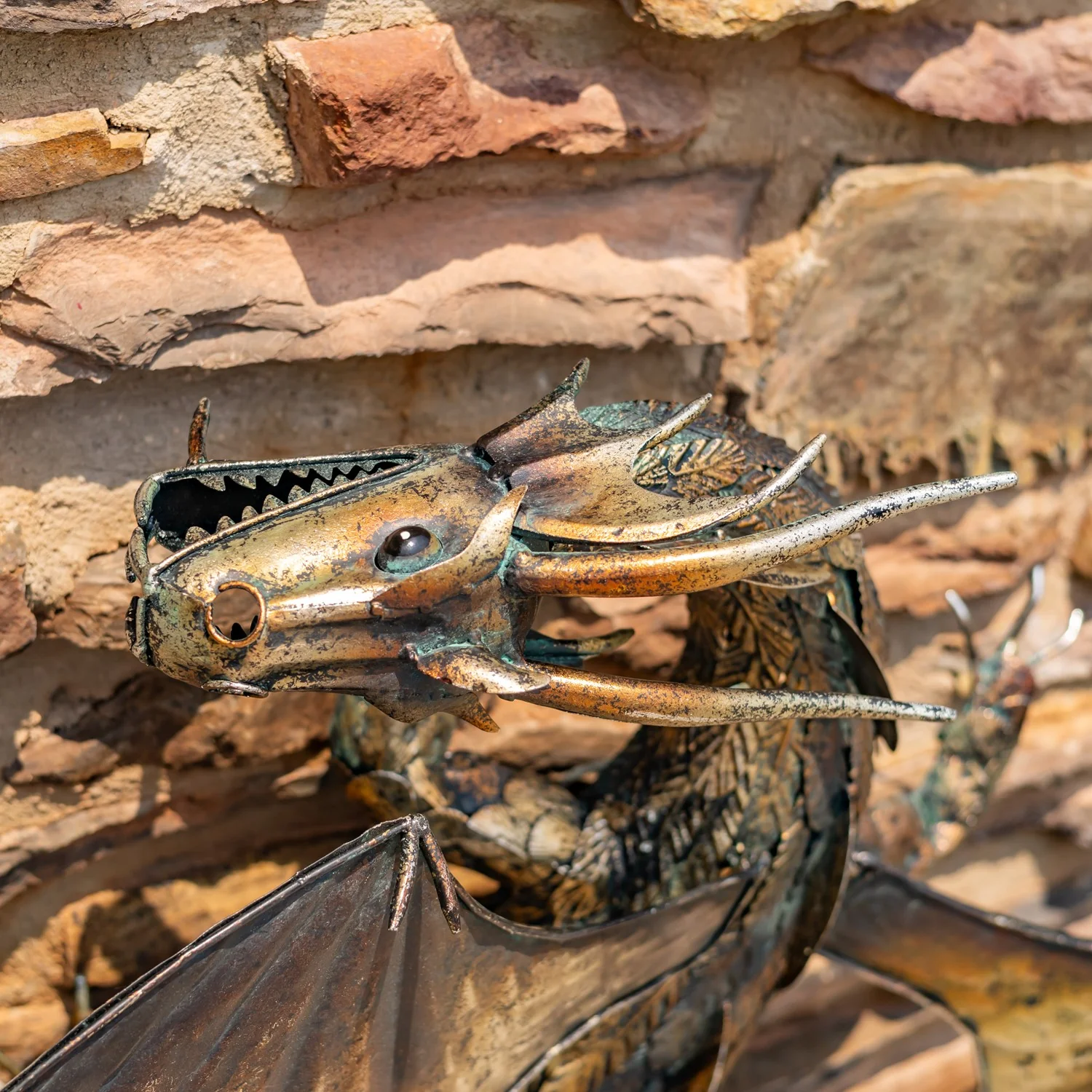 Guardian Serpent Wall Dragon Sculpture 33" - Image 6