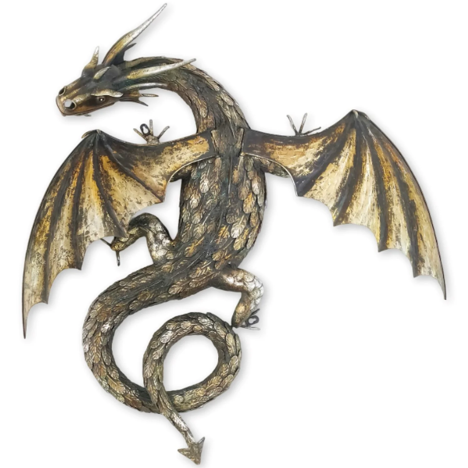 Guardian Serpent Wall Dragon Sculpture 33" - Image 7