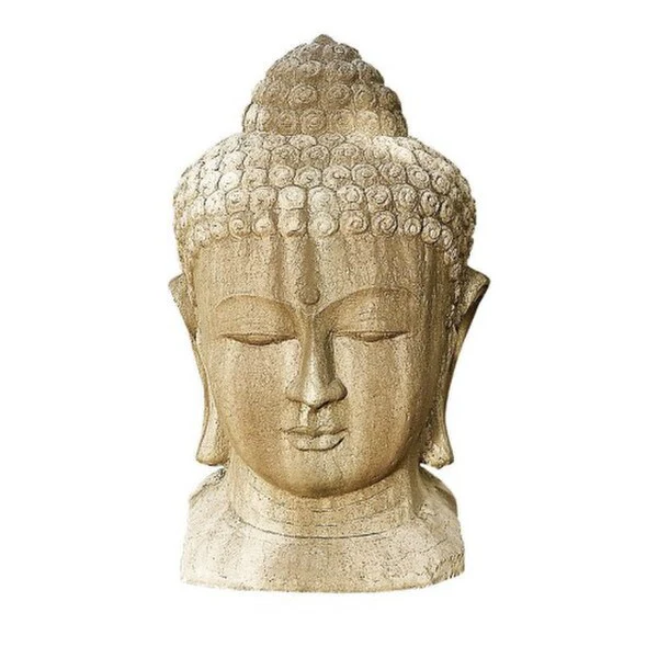 Half Buddha Head Stone Wall Statue 30" Tall