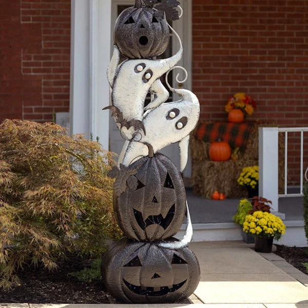 Halloween Cemetery Arch Lighted Pumpkins - Image 6