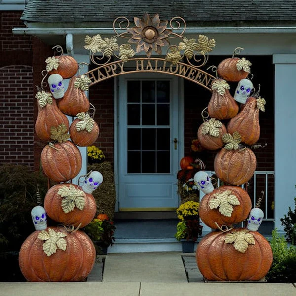 Happy Halloween Arch with Pumpkins and Skulls - Image 7