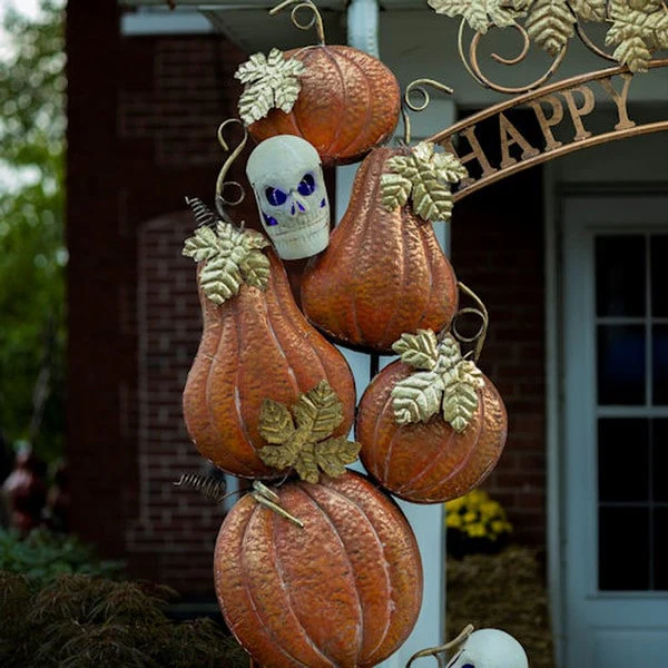 Happy Halloween Arch with Pumpkins and Skulls - Image 8
