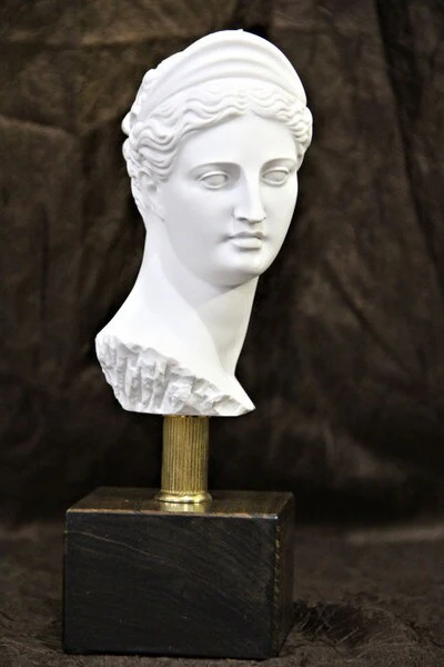 Head of Diana Bust on Base Statue 10" H - Image 2