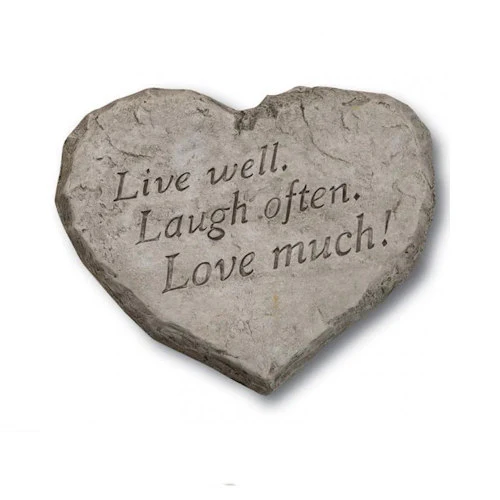 Heart Stone- Live well laugh often love much! Garden Stone - Image 2