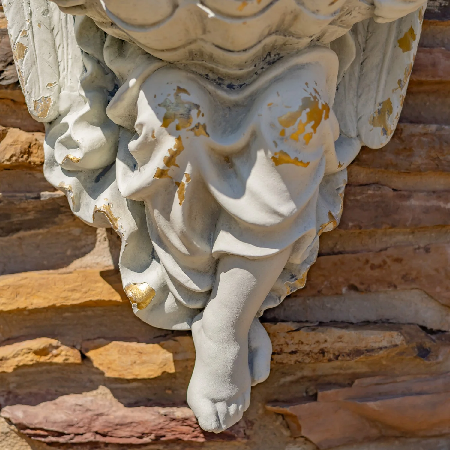 Heavenly Cherub Wall Planter Sculpture – Antique Grey 30" Tall - Image 6