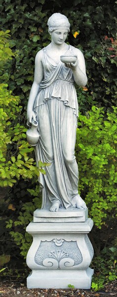 Hebe Life Size Statue With Fancy Square Pedestal 83" High - Image 3