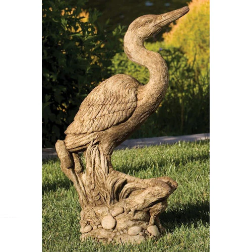 Heron 29" High Cast Stone Sculpture - Image 2