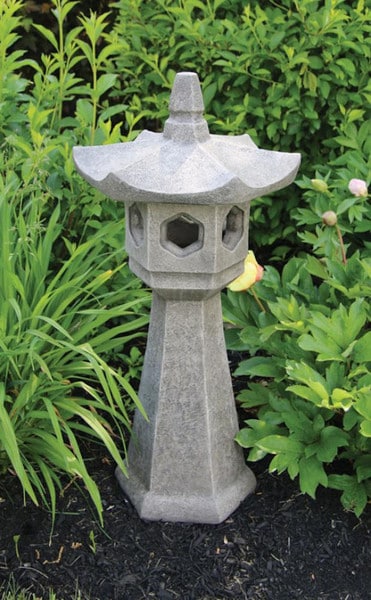 Hexagonal Pagoda Lantern Cement Garden Statue - Image 2