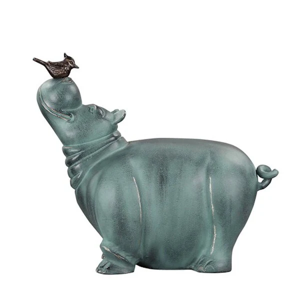 Hippo and Friend Garden Sculpture - Image 2