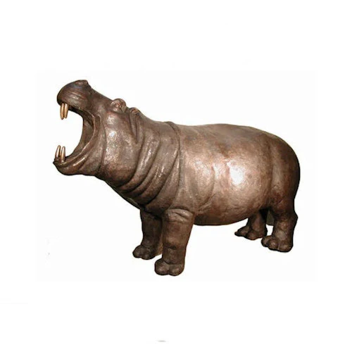 Hippo Bronze Life Size Statue - Image 2