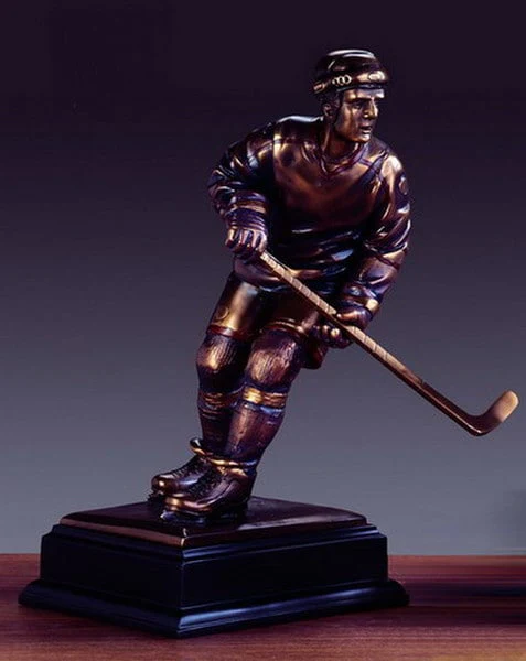 Hockey Player Statue Sculpture 13.5" H