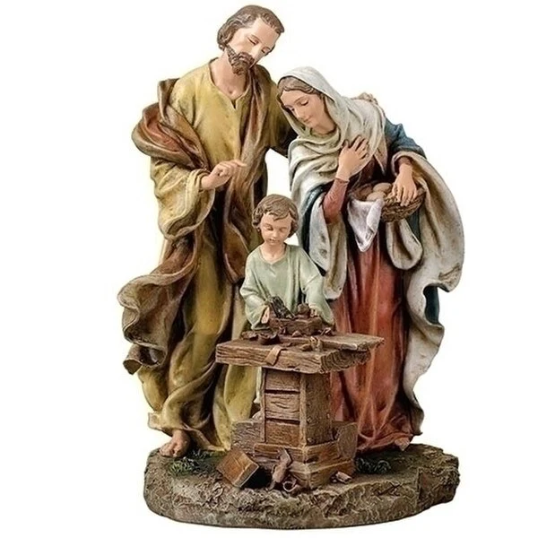 Holy Family Statue Jesus as Carpenter in Workshop