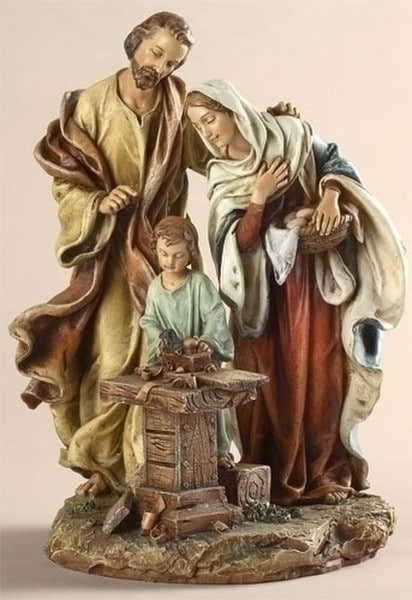 Holy Family Statue Jesus as Carpenter in Workshop - Image 2