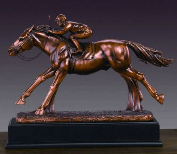 Horse and Jockey Statue 10.5" High