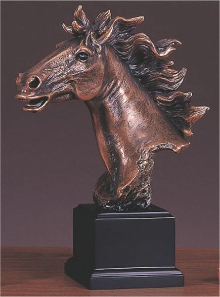 Horse Head Bust Stallion Statue 11" High