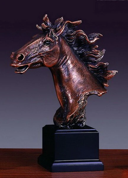 Horse Head Bust Stallion Statue 11" High - Image 2