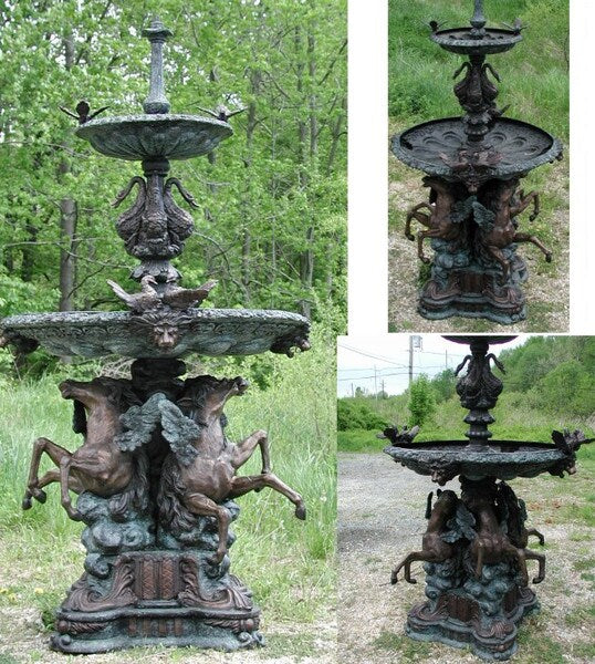 Horse Tiered Fountain 76" High