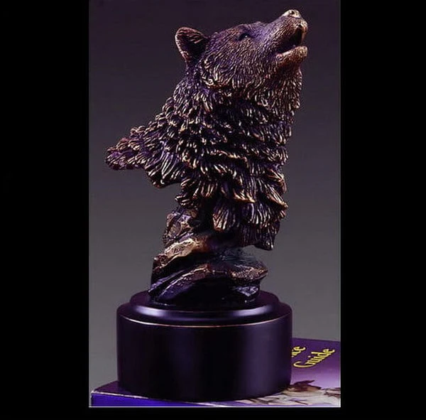 Wolf Head Bust Sculpture
