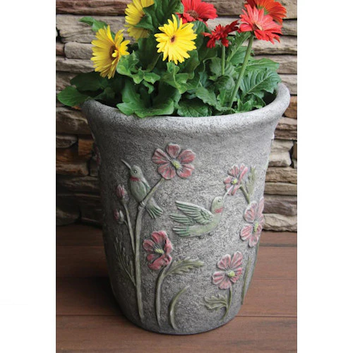 Hummingbird Cement Garden Planter - Image 2