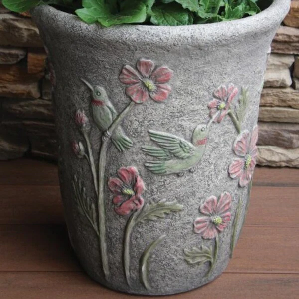 Hummingbird Cement Garden Planter - Image 3