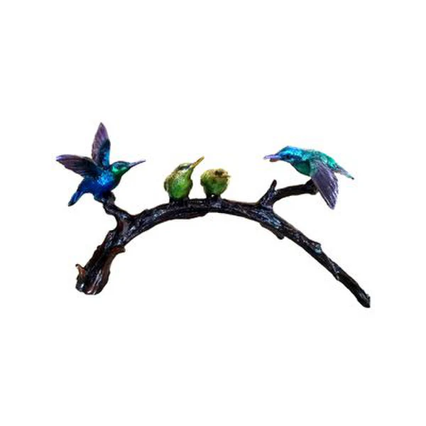 Hummingbirds on Branch Bronze Statue