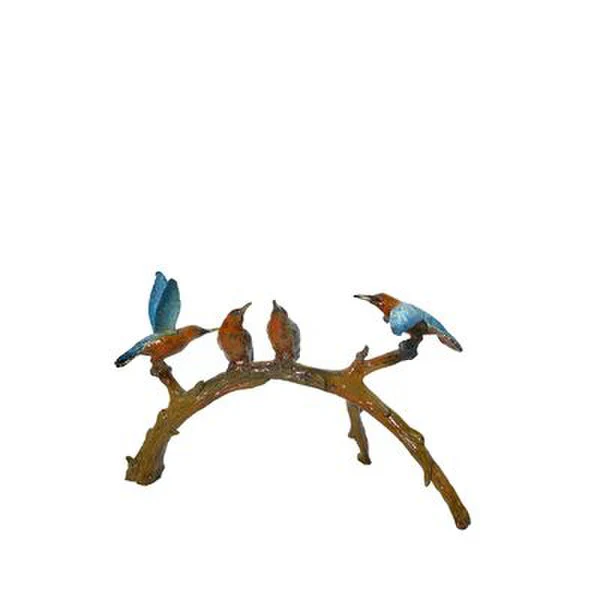 Hummingbirds on Branch Bronze Statue 2