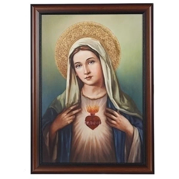 Immaculate Heart of Mary Framed Art 27" H
