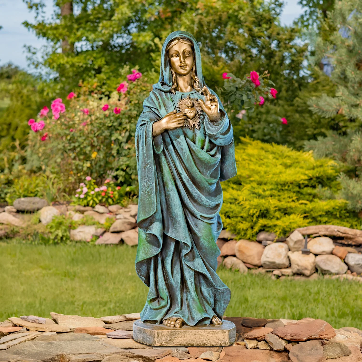 Immaculate Heart of Mary Garden Sculpture 36" High