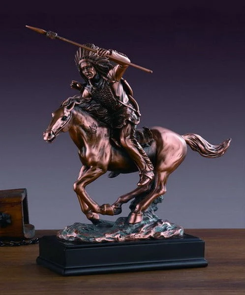 Indian Chief On Horse Sculpture