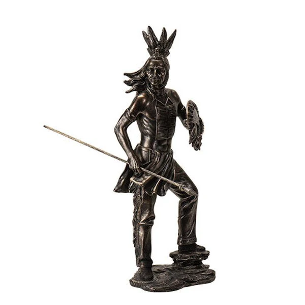 Indian Native American Warrior Statue - Image 4