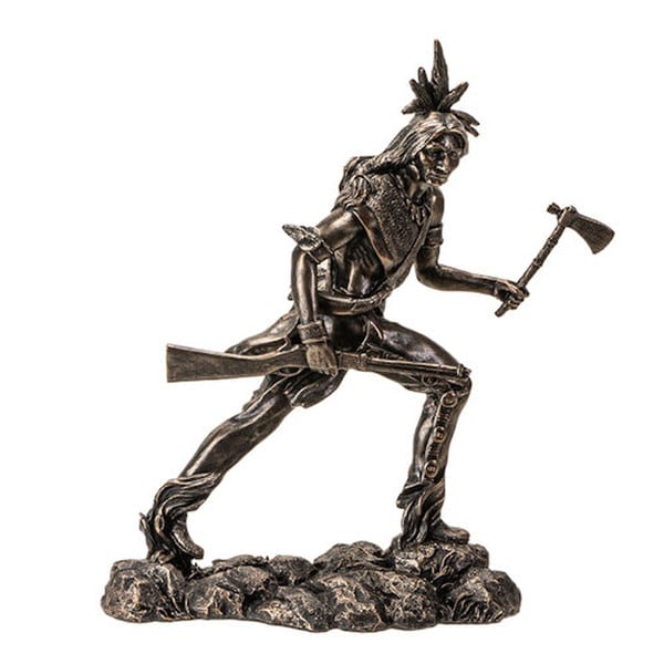 Indian Warrior with Tomahawk Sculpture